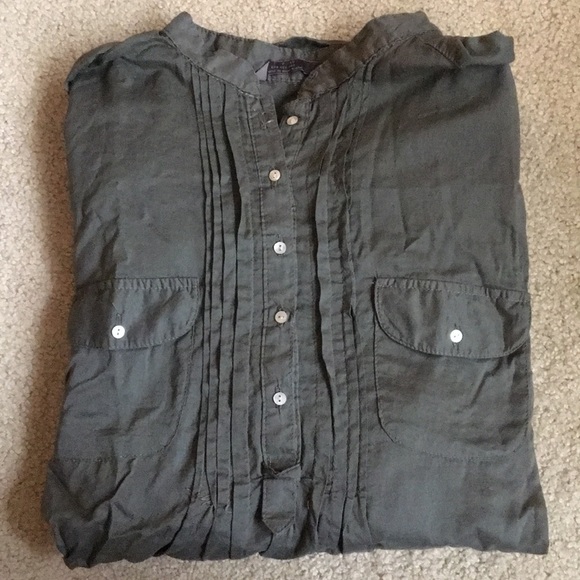 Zara basics olive green long sleeve top shirt - Picture 6 of 6